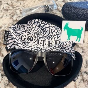 Goated Brand Sunglasses Bundle With 3 cases cloth spray and decal